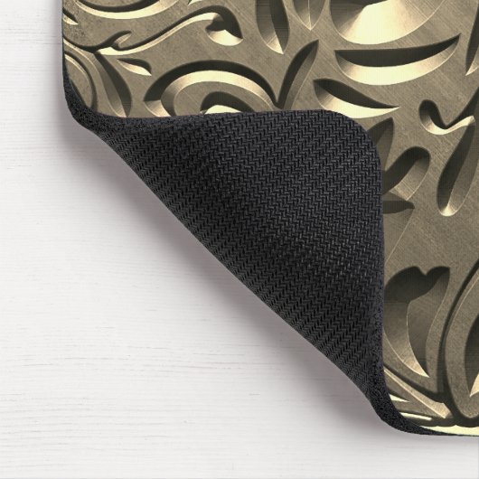 Goud elegant gegraveerd metaal ziet er abstract ui muismat (Hoek)