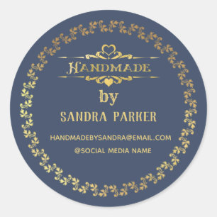 Goud elegant handgemaakt ronde sticker