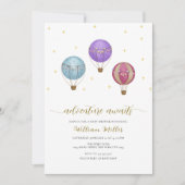 Goud Elegant  Hete Luchtballon Baby shower Kaart (Voorkant)