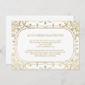 Goud elegant  huwelijksfeest informatiekaartje (Voorkant / Achterkant)
