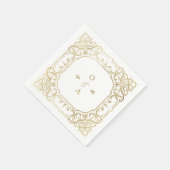 Goud elegant  huwelijksmonogram servet (Hoek)