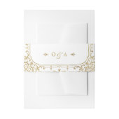 Goud elegant  huwelijksmonogram uitnodigingen wikkel (Voorkant Voorbeeld)