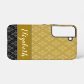 Goud Elegant Japans Tatewaku Patroon Samsung Galaxy Hoesje (Achterkant horizontaal)