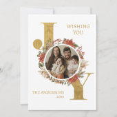 Goud Elegant Joy Foto met Kerstboodschap Feestdagenkaart (Voorkant)