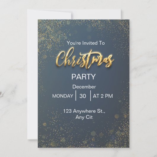 Goud Elegant Kerstfeest Feestdagenkaart (Voorkant)