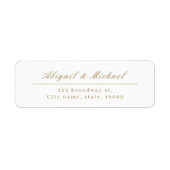 Goud elegant klassiek calligrafie-retouradres etiket (Voorkant)