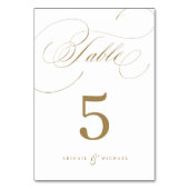 Goud elegant klassiek kalligrafie oud huwelijk kaart (Achterkant)