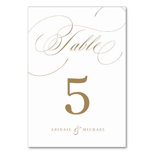 Goud elegant klassiek kalligrafie oud huwelijk kaart (Achterkant)