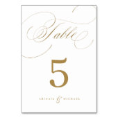 Goud elegant klassiek kalligrafie oud huwelijk kaart (Voorkant)