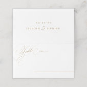 Goud elegant klassiek kalligrafie oud huwelijk plaatskaartje (Buitenkant ongevouwen)