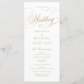 Goud elegant klassiek kalligrafie oud huwelijk programmakaart (Voorkant)