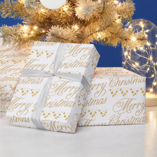 Goud Elegant Merry Christmas Letter Wrapping papie Cadeaupapier