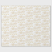 Goud Elegant Merry Christmas Letter Wrapping papie Cadeaupapier (Vlak)
