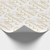 Goud Elegant Merry Christmas Letter Wrapping papie Cadeaupapier (Hoek)