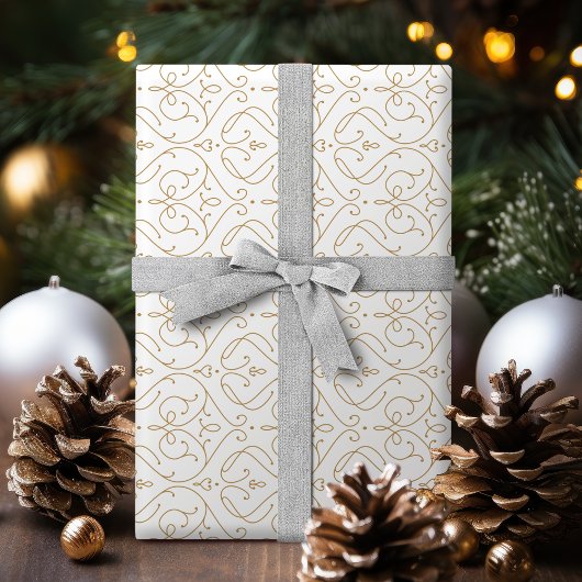 Goud elegant modern klassiek wijnjaar bruiloft cadeaupapier