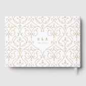 Goud elegant modern klassiek wijnjaar bruiloft gastenboek (Achterkant)