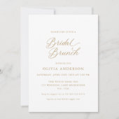 Goud Elegant Modern Script Bridal Brunch Kaart (Voorkant)