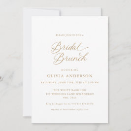 Goud Elegant Modern Script Bridal Brunch Kaart