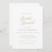 Goud Elegant Modern Script Bridal Brunch Kaart (Voorkant / Achterkant)