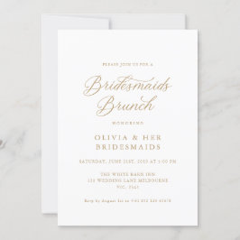Goud Elegant Modern Script Bruidsmeisjes Brunch Kaart