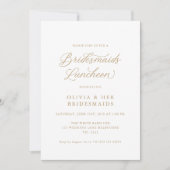 Goud Elegant Modern Script Bruidsmeisjes Luncheon Kaart (Voorkant)