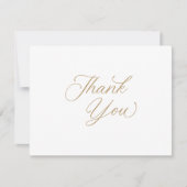 Goud Elegant Modern Script Kalligrafie Dank u Kaart (Voorkant)