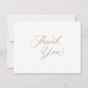 Goud Elegant Modern Script Kalligrafie Dank u Kaart