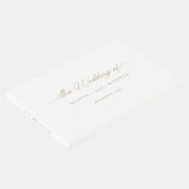 Goud Elegant Modern Script Kalligrafie Gastenboek (Hoek)