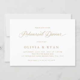 Goud Elegant Modern Script Kalligrafie Kaart