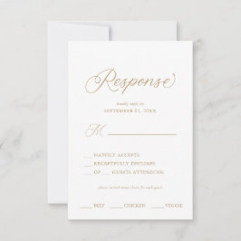 Goud Elegant Modern Script Kalligrafie Kaart
