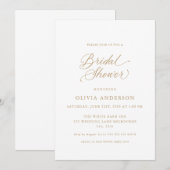 Goud Elegant Modern Script Kalligrafie Kaart (Voorkant / Achterkant)