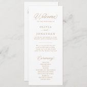 Goud Elegant Modern Script Kalligrafie Programmakaart (Voorkant / Achterkant)