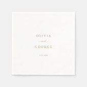 Goud Elegant Modern Script Kalligrafie Servet (Voorkant)