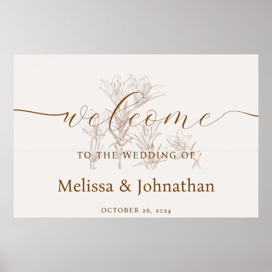 Goud Elegant Modern Trendy Welkom op de bruiloft Poster (Voorkant)
