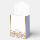 Goud Elegant Modern Wildflower Dank u bruiloft Bedankdoosjes (Geopend)