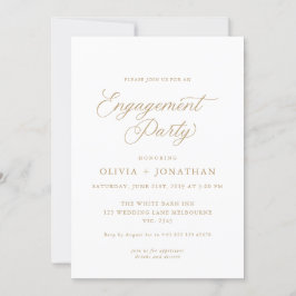 Goud Elegant Moderne Kalligrafie Verlovingsfeest Kaart