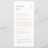 Goud Elegant Monogram Huwelijk Dank u Plaats Kaart (Voorkant)