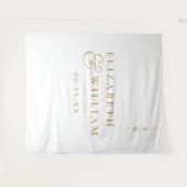 Goud Elegant Monogram Huwelijksfoto Achtergrond Wandkleed (Voorkant (horizontaal))