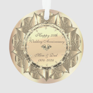 Goud Elegant Ornament 50ste bruiloft Jubileum Orn
