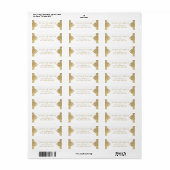 Goud elegant  retouradres van de bruiloft etiket (Full Sheet)