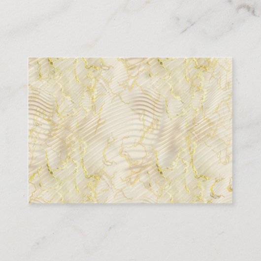 Goud Elegant Ripple Effect & Rozen Bladeren en Vog Informatiekaartje (Achterkant)