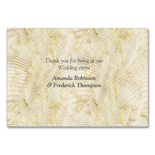 Goud Elegant Ripple Effect & Rozen Bladeren en Vog Kaart (Achterkant)