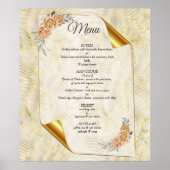 Goud Elegant Ripple Effect & Rozen Bladeren en Vog Poster (Voorkant)