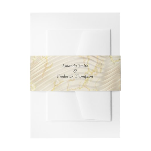 Goud Elegant Ripple Effect & Rozen Bladeren en Vog Uitnodigingen Wikkel (Voorkant Voorbeeld)