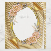 Goud Elegant Ripple Effect Wijn Etiket (Enkel label)