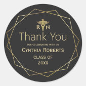 Goud Elegant  Romantisch Medisch Afstuderen Ronde Sticker (Voorkant)