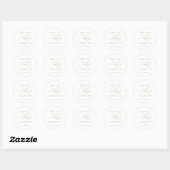 Goud, elegant romantisch script bruiloft bevoordee ronde sticker (Vel)