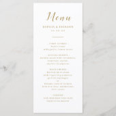 Goud, elegant romantisch script bruiloft menu (Voorkant)