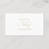 Goud, elegant romantisch script bruiloft plaatskaartje (Achterkant)
