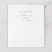 Goud, elegant romantisch script bruiloft plaatskaartje (Buitenkant ongevouwen)